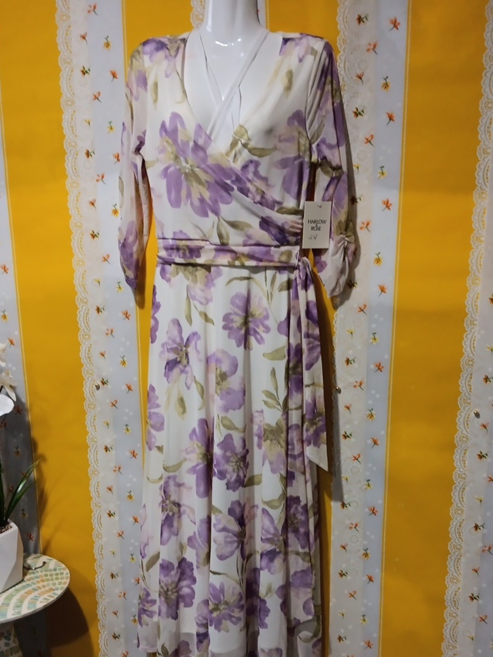 Floral Wrap Maxi Dress - Lavender Floral